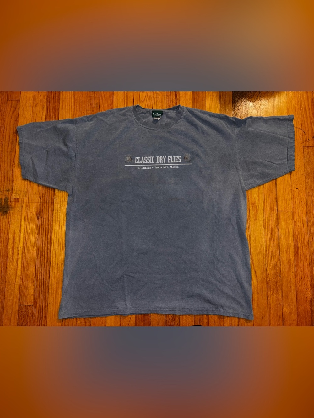 L.L.Bean Mens 2XL Blue Cotton Crew Neck Short Sleeve Tee